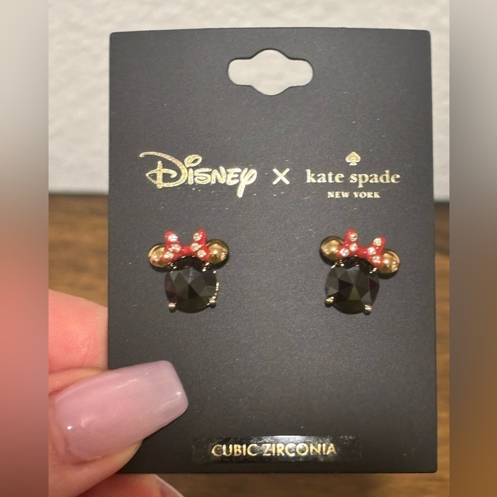 kate spade Disney Minnie Mouse Black and Red Crystal Stud Earrings - Picture 3 of 5